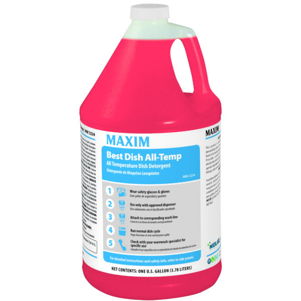 Maxim Best Dish ALL-Temp Detergent 1 Gallon, No Scent, MW3234