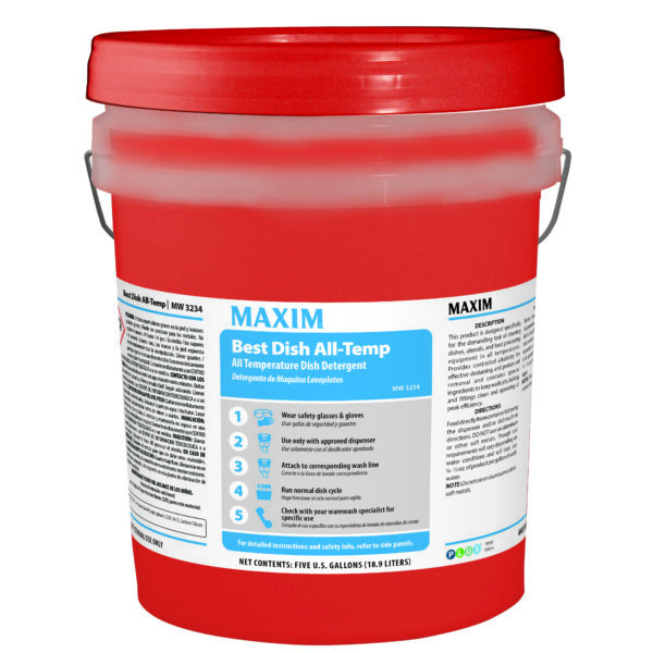 Maxim Best Dish All-Temp Detergent 5 Gallon No Scent MW3234