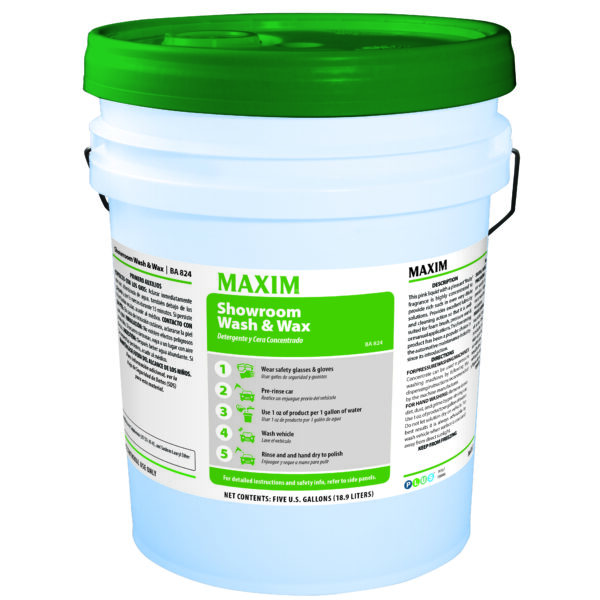 Maxim Showroom Auto Wash & Wax 5 Gallon, Cherry Scent, BA824
