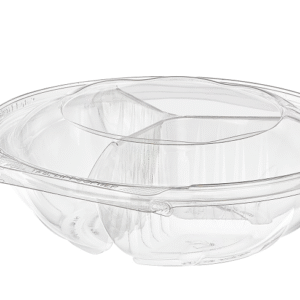 3 Comp Round Safe-T-Fresh Container with Tamper Evident Hinged Lid