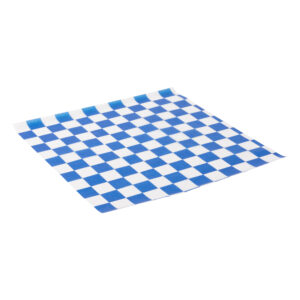 Dry Wax Basket Liner Sheets 12" X 12", Blue Check