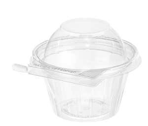 8oz Round Safe-T-Fresh Container with Tamper Evident Hinged Dome Lid