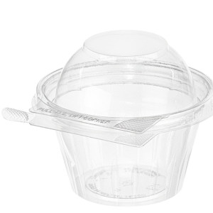 8oz Round Safe-T-Fresh Container with Tamper Evident Hinged Dome Lid