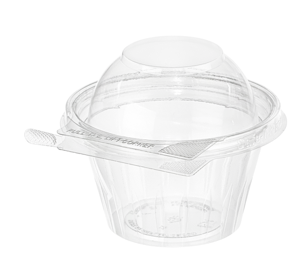 8oz Round Safe-T-Fresh Container with Tamper Evident Hinged Dome Lid