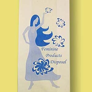 Printed Sanitary Napkin Bag 4" x 2" x 9" White Kraft