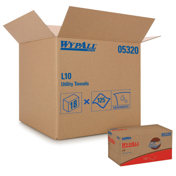 WypAll L10 Wipers White 1 Ply 9.1"x10.25" Pop-Up Box