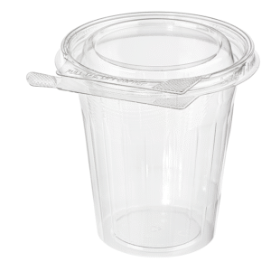 16oz Round Safe-T-Fresh Container with Tamper Evident Hinged Flat Lid