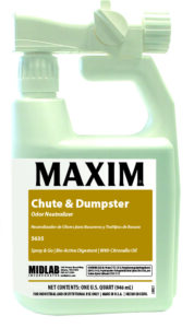 Maxim Chute & Dumpster Neutralizer 1 Quart, Citronella Scent, 5635