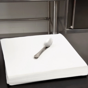 15.5" X 15.5" White Dinner Napkin Ultra Ply Flat Fold Point-to-Point