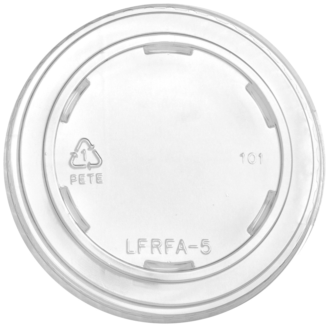 Clear PETE Flat Cold Lid For 5 oz Food Containers