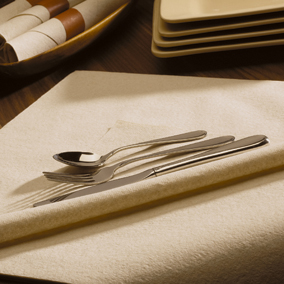 16" X 16" Natural Dinner Napkin Linen-Like Flat Pack Flat Fold
