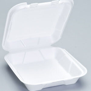 Small Foam Hinged Dinnr Container 7.88 x 8.63 x 2.5 - Smiley