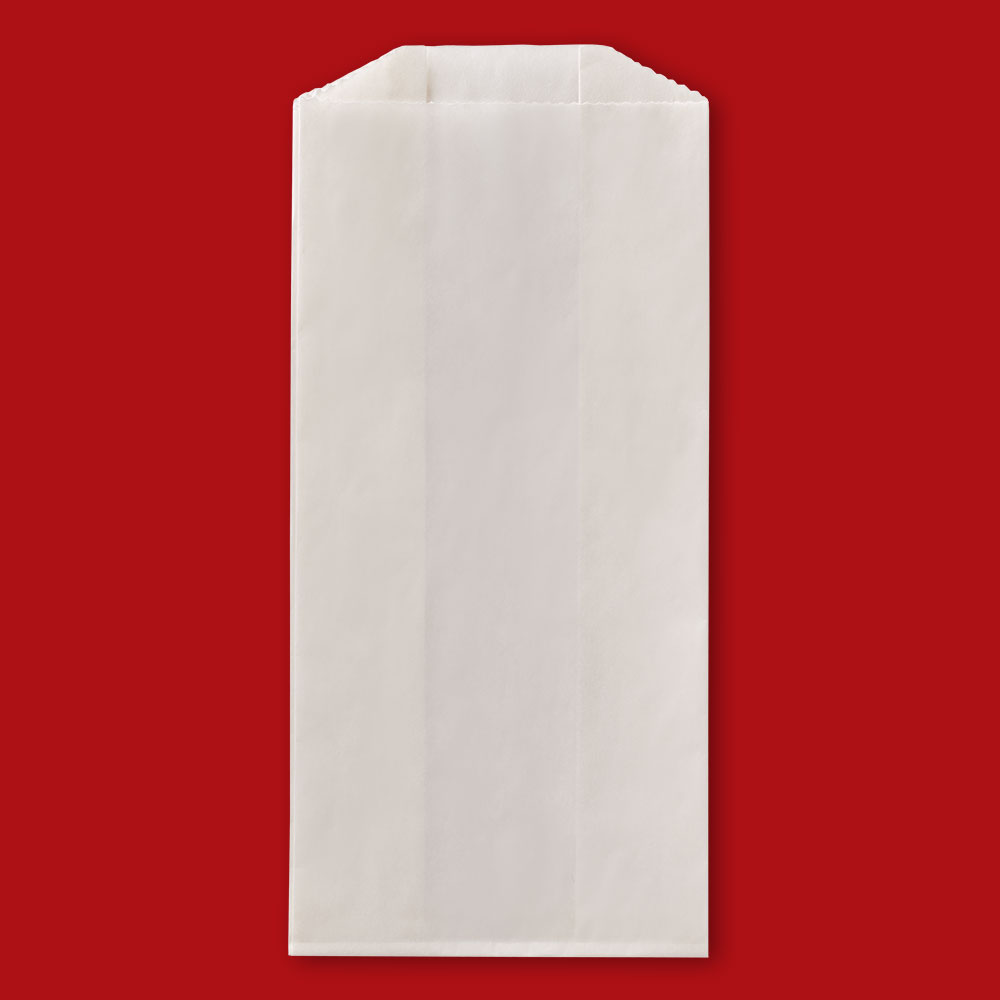 Popcorn Bag Plain White 3.5" x 2" x 8"