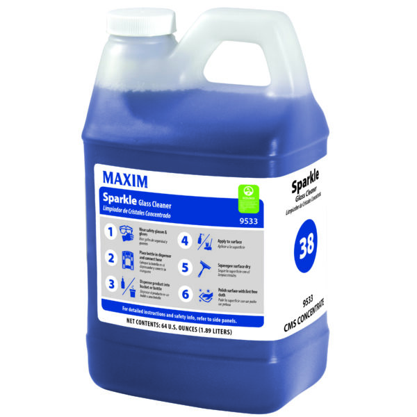 #38 Maxim Sparkle Glass Cleaner 64 oz., No Scent, 9533