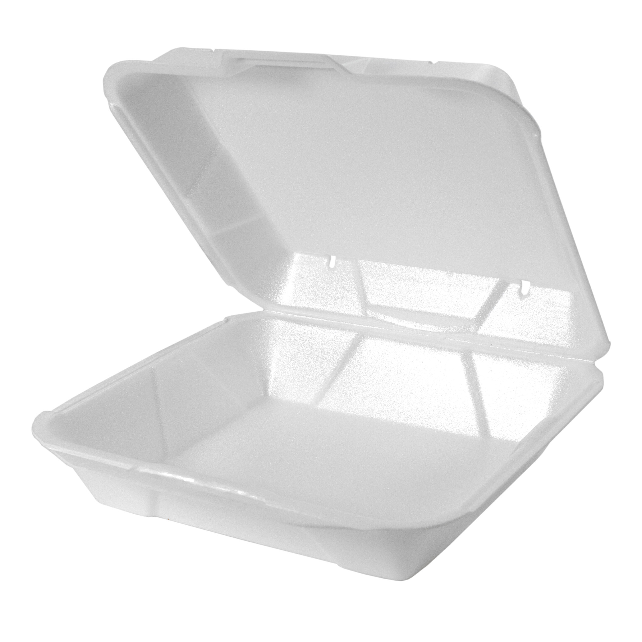 Vented Jumbo Hinged Foam Container White 1 Cmpt 10.25" x 9.25" x 3.25"