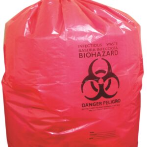 24X24 Healthcare Red 11.00 Mic Coreless Roll Can Liners 8-10 Gal