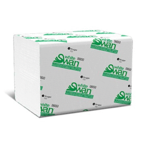 White Swan Interfold White Napkin Diamond Embossing 2 Ply 6.5" x 8"