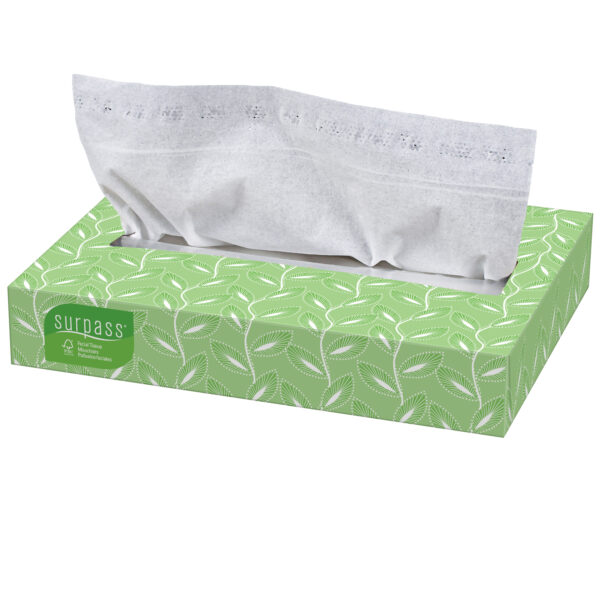 Surpass Facial Tissue White 8.0" x 8.3" Flat Box