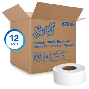 Scott JRT Jr. Bathroom Tissue White 3.55" x 1000' 100% RF