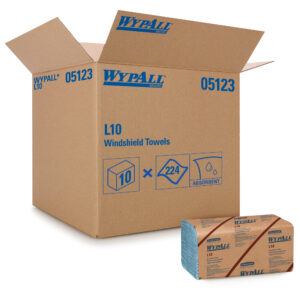 WypAll L10 Banded Windshield Wipers Blue 1 Ply 9.1" x 10.25"