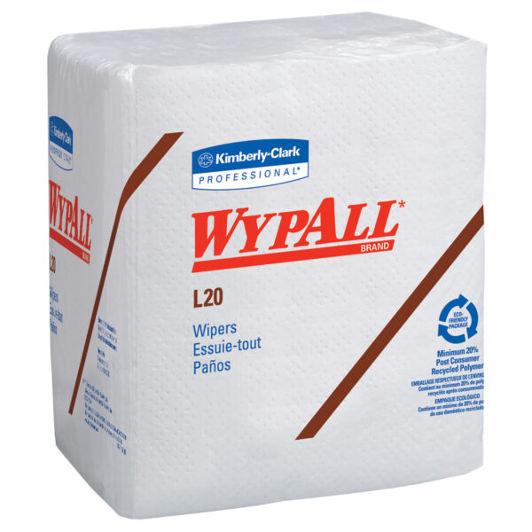 WYPALL L20 Wipers White 1/4 Fold 12.5" x 12"