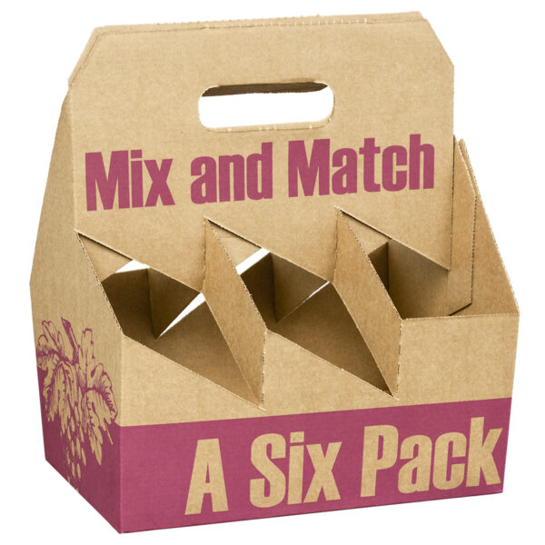 6-Bottle Wine Carrier 10.5x7x12 - Mix and Match Print