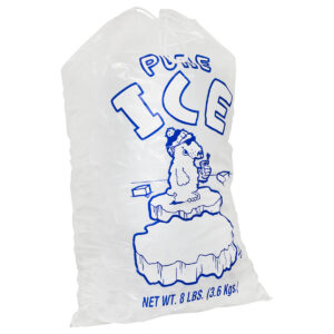 12x18 LD Ice Bag Clear 1.5 Mil Drawstring Style