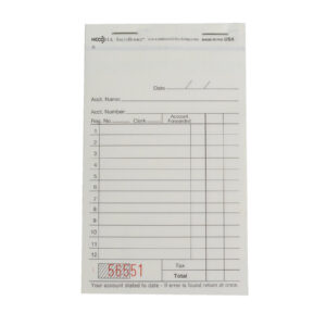 Carbonless Sales Book Guest Check 3.40" x 5.63" White Bulk Pack Small