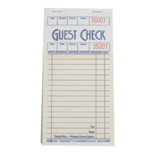 Single Copy Paper Guest Check 3.50" x 6.75" Salmon Bulk Pack Med