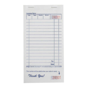 Single Copy Paper Guest Check 3.50" x 6.75" White Shrink Pack Med