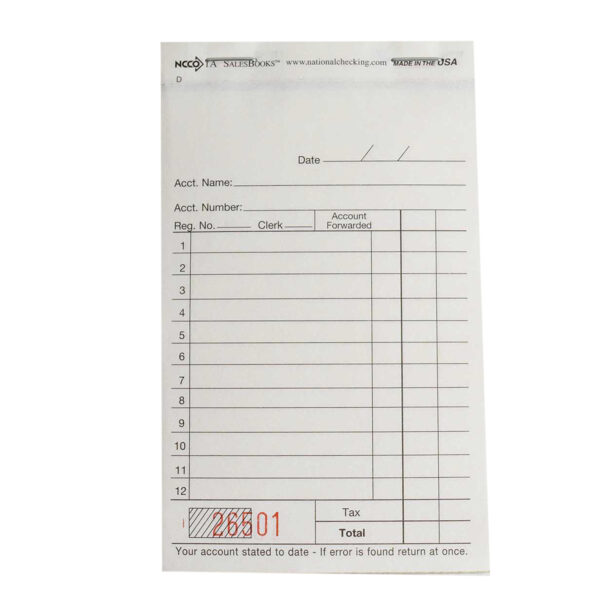 Carbonless Sales Book Guest Check 3.50" x 5.63" White Shrink Pack Sml
