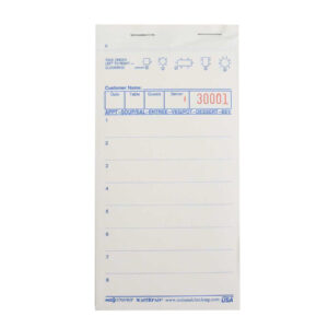 Three-Part WaitRPAD Guest Check 3.5" x 6.75" White Shrink Pack Med