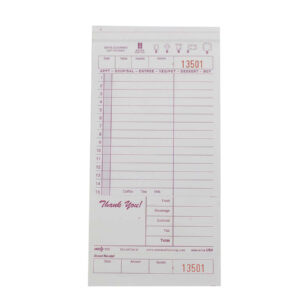 Two-Part Carbonless Guest Check 4.25" x 8.50" Maroon Shrink Pack LG