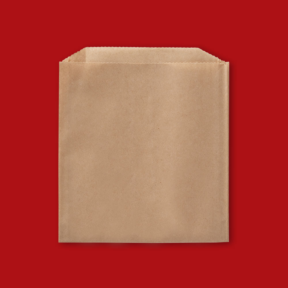 Plain Grease Resistant Sandwich Bag 6" x 3/4" x 6 1/2" Natural Kraft