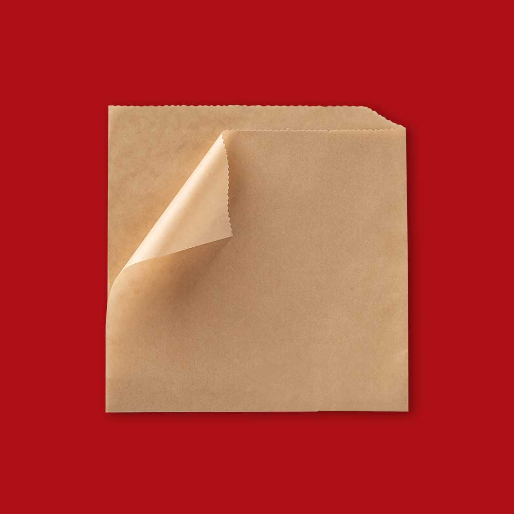 Plain Double Open Sandwich Bag 7" x 6 3/4"  Kraft Grease Resistant