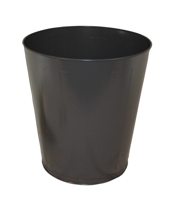Round Metal Wastebasket Gray 46 Quart