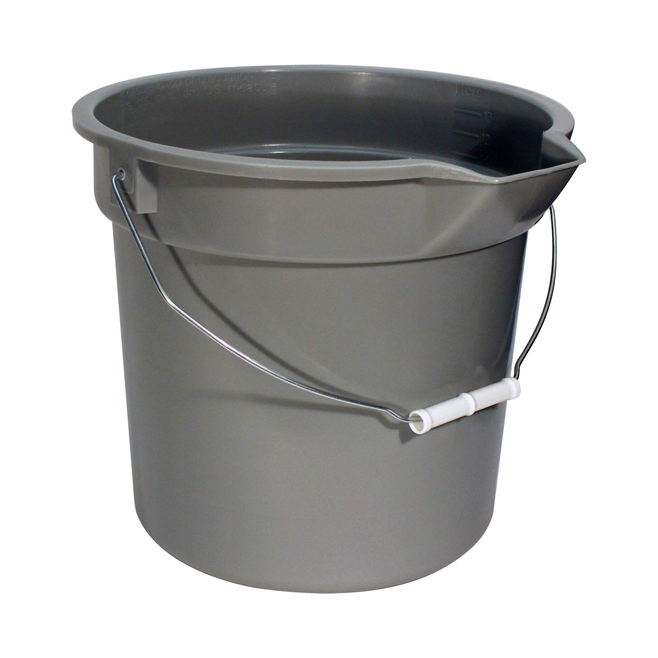 Deluxe Bucket w/ Molded Pour Spout 14 Qt   Grey