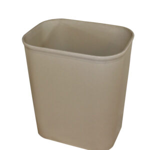 Wastebasket Rectangular Soft Side 14 qt Beige Fire Resistant 12x11x8