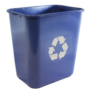Pinch'm Rectangular Wastebasket 28 1/8 Qt Blue Recycle
