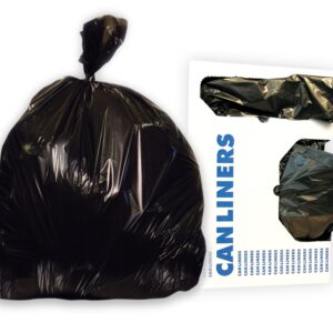 33x39 LLDPE Black 0.65 Mil Flat Pack Can Liners 33 Gallon