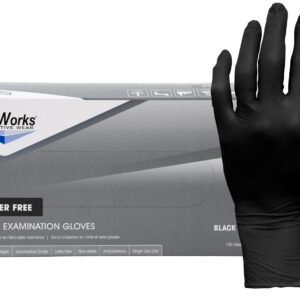 ProWorks Nitrile Exam Gloves Medium Black Powder Free 7 Mil