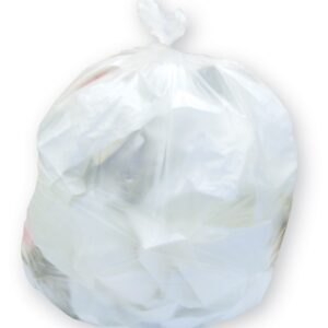 38X60 HDPE Natural 17.00 Mic Flat Pack Can Liners 60 Gallon