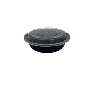 HC Microwaveable Container Combo 6", Black, Round, 16 oz.