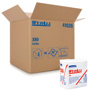 WypAll X80 Extended Use Wipers 12.5" X 12" White