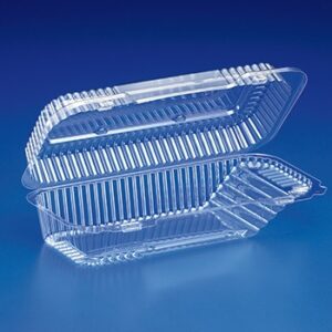 Hinged Cookie Container Clear 9" X 3.75" X 2.38"