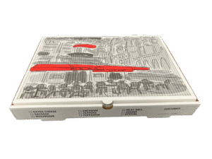 17x25x2 White Print Pizza Cafe Box White / Kraft B Flute