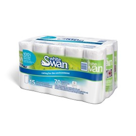 White Swan Kitchen Towel White 11" X 8.3" 2-Ply 70 Sheets