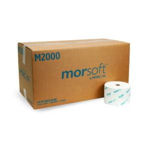 0.875" Core White Bath Tissue 3.9" X 4" 1-Ply 2000 Sheets