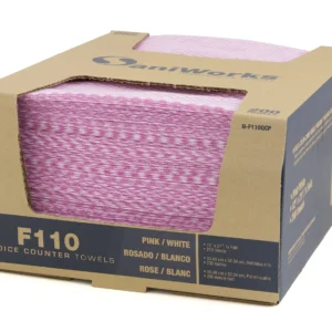SaniWorks Choice Counter Towels Pink/White 12" X 21"