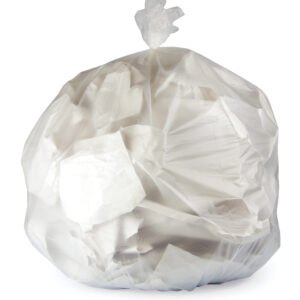 46X50 HDPE Natural 17.00 Mic Flat Pack Can Liners 50 Gallon